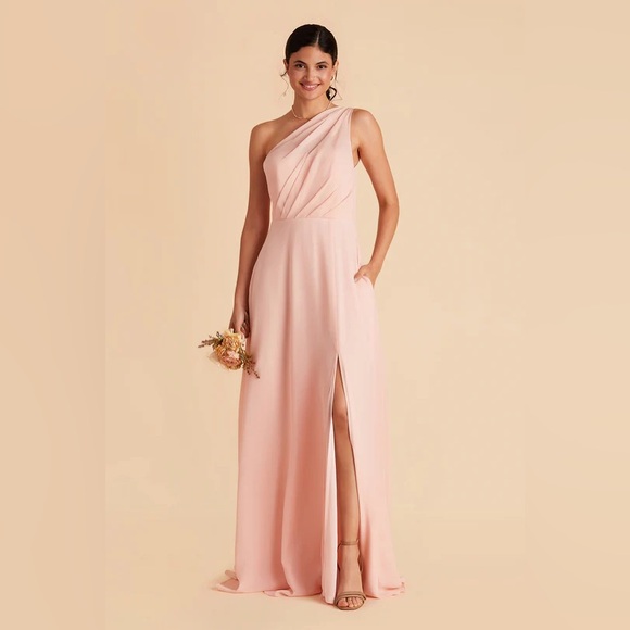 Birdy Grey Bridesmaid Kira Dress w/ Slit in Blush Pink - Picture 5 of 6